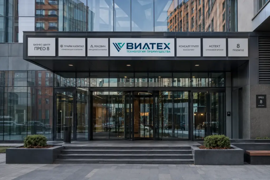 Офис компании Виатех — вход в бизнес-центр